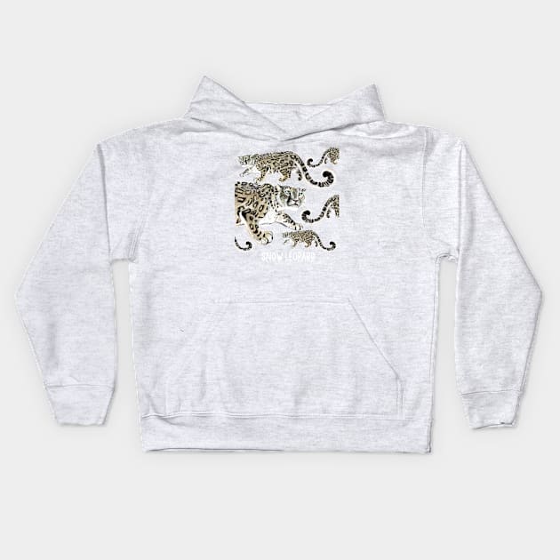 Snow leopard #1 Kids Hoodie by belettelepink